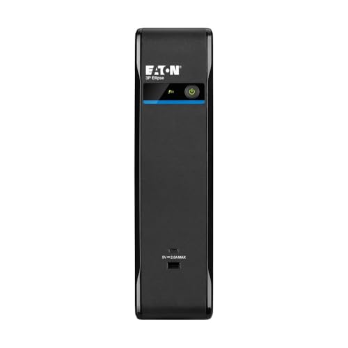 Eaton Serie Ellipse - UPS 3P700UF - 700 VA/420 W, 4 Tomas FR, Puertos USB-A y USB-C, Batería + Protección contra Sobretensiones, Diseño Compacto y Silencioso, Opción Cloud-PS, Negro (B0F9YTD35V)