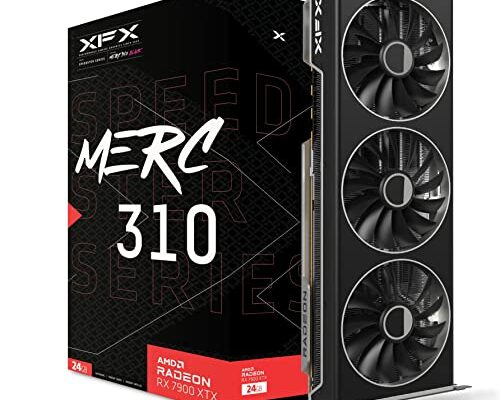 XFX Speedster MERC310 Tarjeta gráfica para juegos AMD Radeon™ RX 7900XTX negra 24 GB GDDR6, AMD RDNA™ 3 (RX-79XMERCB9)