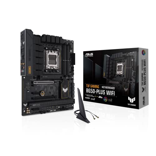 ASUS TUF GAMING B650-PLUS WIFI – Placa base para juegos AMD Ryzen AM5 ATX (14 fases de alimentación, soporte PCIe 5.0 M.2, DDR5, WiFi 6, Ethernet de 2,5 Gb, USB4, Aura Sync RGB)