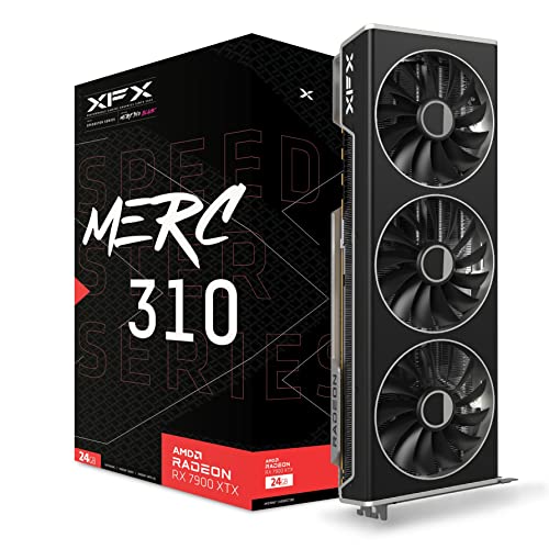 XFX Speedster MERC310 Tarjeta gráfica para juegos AMD Radeon™ RX 7900XTX negra 24 GB GDDR6, AMD RDNA™ 3 (RX-79XMERCB9)