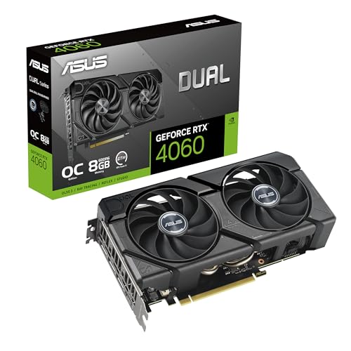 ASUS Dual NVIDIA GeForce RTX 4060 Evo OC Edition - Tarjeta gráfica (8 GB GDDR6X, PCIe 4.0, DLSS 3, HDMI 2.1a, DisplayPort 1.4a, Ranura 2.5, Tecnología 0dB)