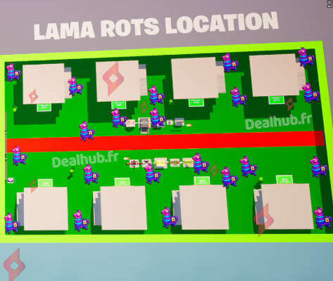 Todas las ubicaciones Llama Rot Robar Brainrot Fortnite